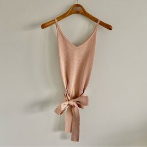 Express Pink Shimmer Sleeveless Top with Tie Size Small